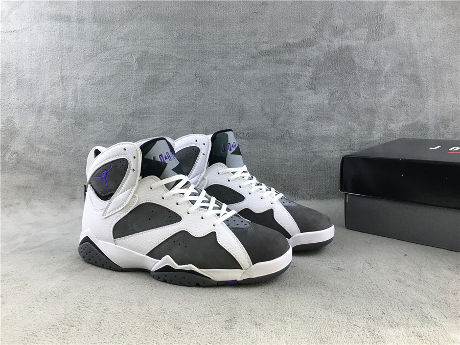 2021 Air Jordan 7 Flint White Grey Shoes